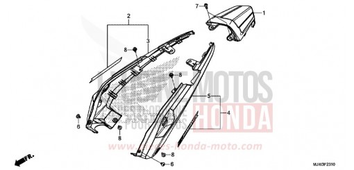 CAPOT ARRIERE CB500XAG de 2016